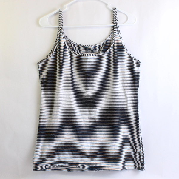 Eddie Bauer Black and White Striped Tank Top Women's Size Large