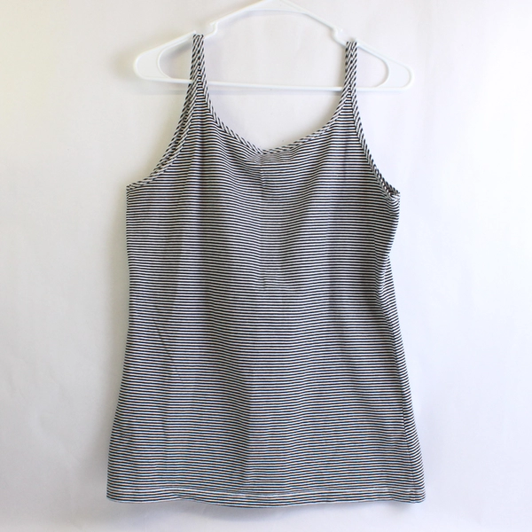 Eddie Bauer Black and White Striped Tank Top Women's Size Large