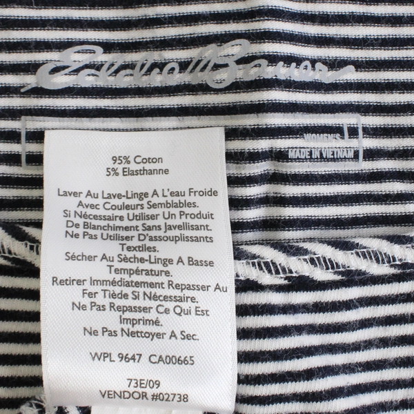 Eddie Bauer Black and White Striped Tank Top Women's Size Large