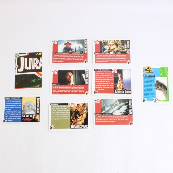 Lot of 11 Different 1993 Jurassic Park Collector Cards