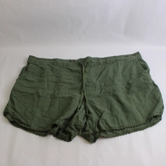 Terra & Sky Army Green Linen Blend Drawstring Shorts Women's Size 2X