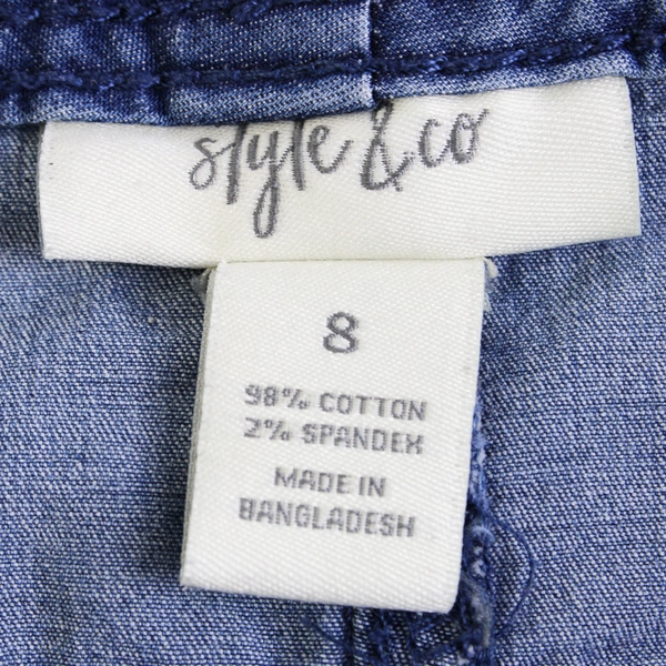 Style & Co. Medium Wash Denim Cargo Capris Women's Size 8