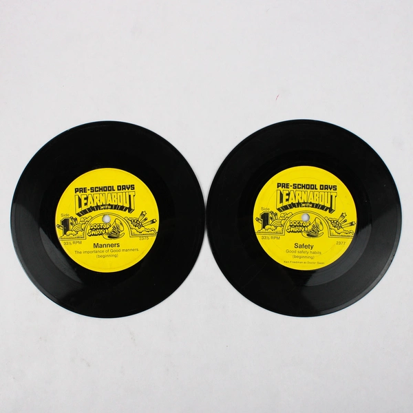 Lot of 2 Vintage Learn About Dr. Swan 33 1/3 RPM Records Manners & Safety