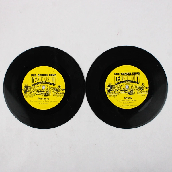 Lot of 2 Vintage Learn About Dr. Swan 33 1/3 RPM Records Manners & Safety