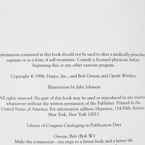 Make the Connection By Oprah Winfrey & Bob Greene (1996, Hardcover)
