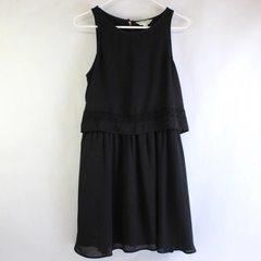 Decree Solid Black Sleeveless Knee-Length Dress Women's Medium