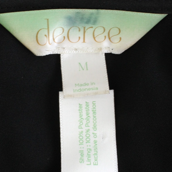 Decree Solid Black Sleeveless Knee-Length Dress Women's Medium