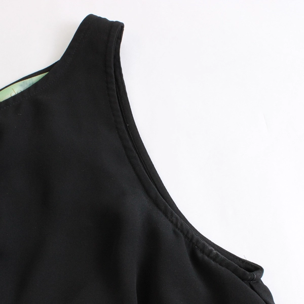 Decree Solid Black Sleeveless Knee-Length Dress Women's Medium