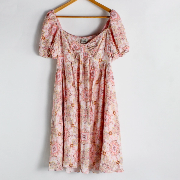 SixDo Multicolor Knee-Length Smocked Sundress Women's Size Large