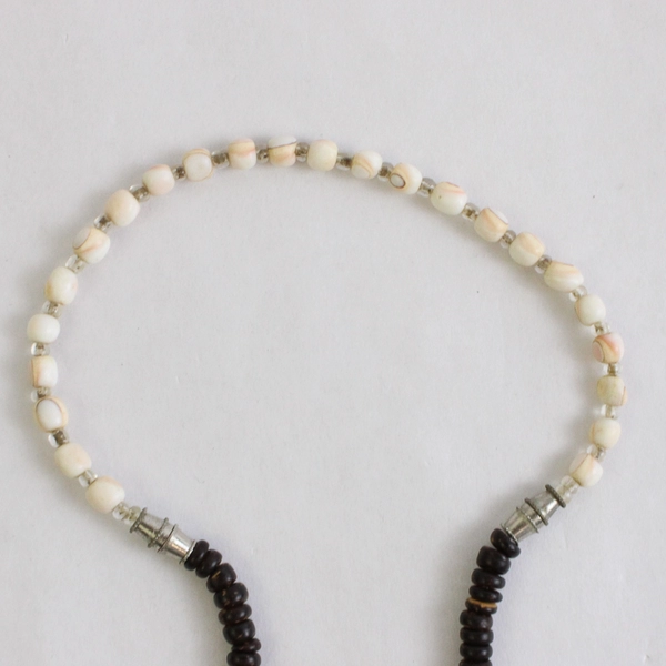 Beaded Wooden Chunky Statement Necklace Adjustable Length 22" or 30"