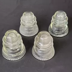 Lot of 4 Hemingray 42 Clear Glass Insulators