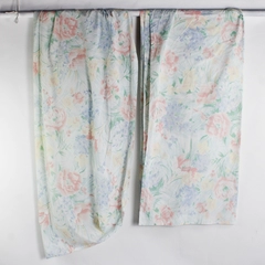 Set Of 2 Vtg Cannon Floral Pastel Twin Flat Sheet 64"x95" & Fitted Sheet 39"x74"