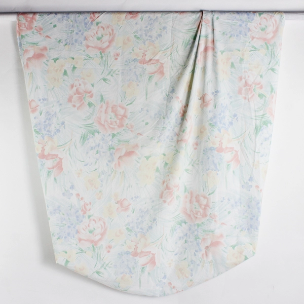 Set Of 2 Vtg Cannon Floral Pastel Twin Flat Sheet 64"x95" & Fitted Sheet 39"x74"