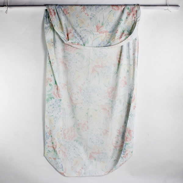 Set Of 2 Vtg Cannon Floral Pastel Twin Flat Sheet 64"x95" & Fitted Sheet 39"x74"