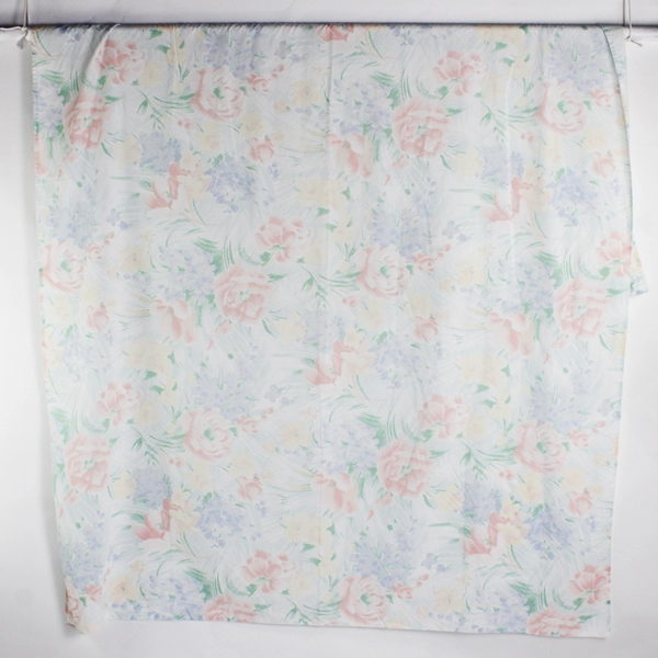 Set Of 2 Vtg Cannon Floral Pastel Twin Flat Sheet 64"x95" & Fitted Sheet 39"x74"