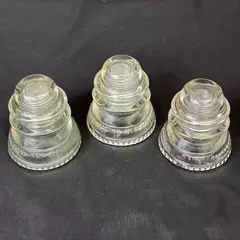 Lot of 3 Hemingray 42 Clear Glass Insulators