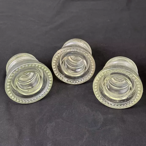 Lot of 3 Hemingray 42 Clear Glass Insulators