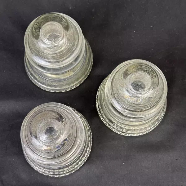 Lot of 3 Hemingray 42 Clear Glass Insulators