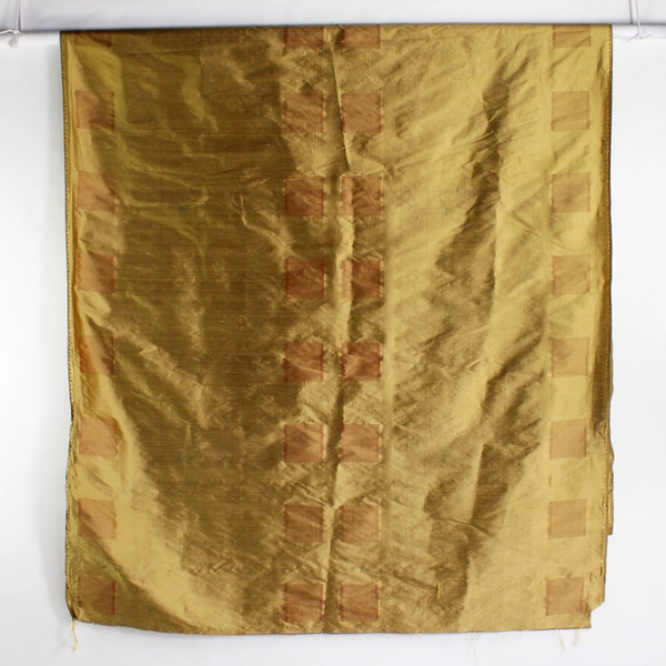 Green Hand-Painted Asian-Inspired Silk Fabric 54" x 2 7/8 Yards