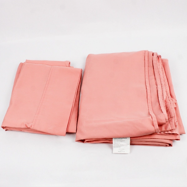 Lot Of 3 Prestige 2 Pillow Covers 1 Full Flat Sheet Solid Coral Pink 100% Cotton
