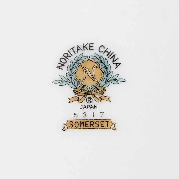 Lot Of 4 Noritake Somerset Dinner Plate Floral Gold Trim 10.5" Diameter 1" Tall