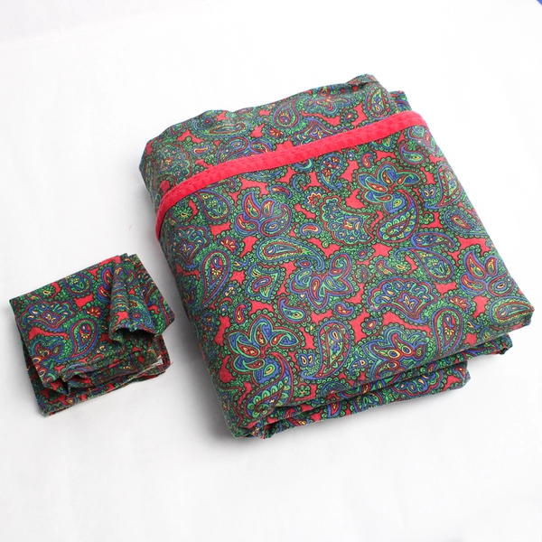 VTG Lands' End Paisley Pattern Rectangular 66" x 120" Tablecloth Plus 1 Napkin