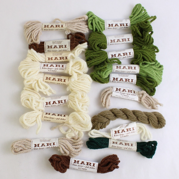Lot of 11 Mari Tapestry Yarn Skeins Plus Scraps Made in Norway