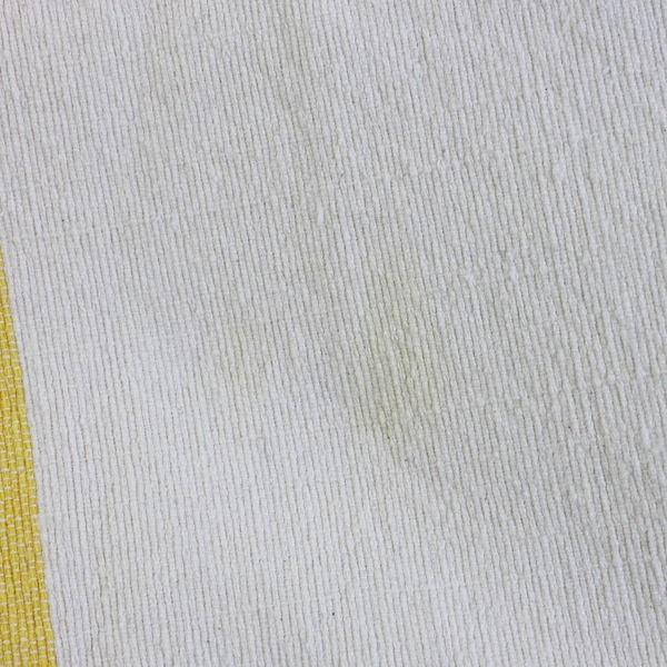 Unbranded Tablecloth White Yellow & Blue with Fringe Woven Cotton 55.5" x 76"