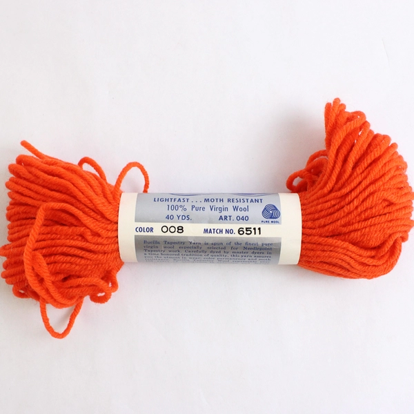 Lot of 2 Bucilla Tapestry Wool Yarn Orange #008 and Green #026