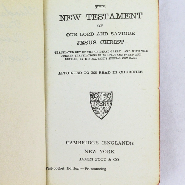 1919 New Testament Vest Pocket Pronouncing Bible