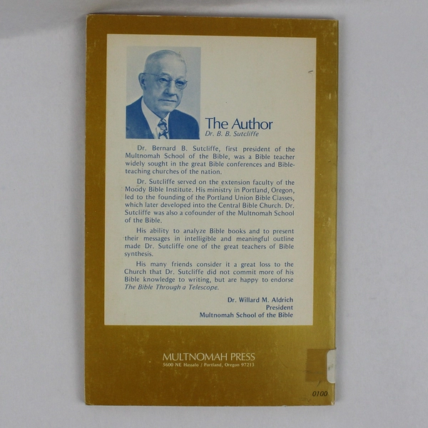 The Bible Through a Telescope with The Miracle Book B B Sutcliffe 1971 PB Ex-Lib