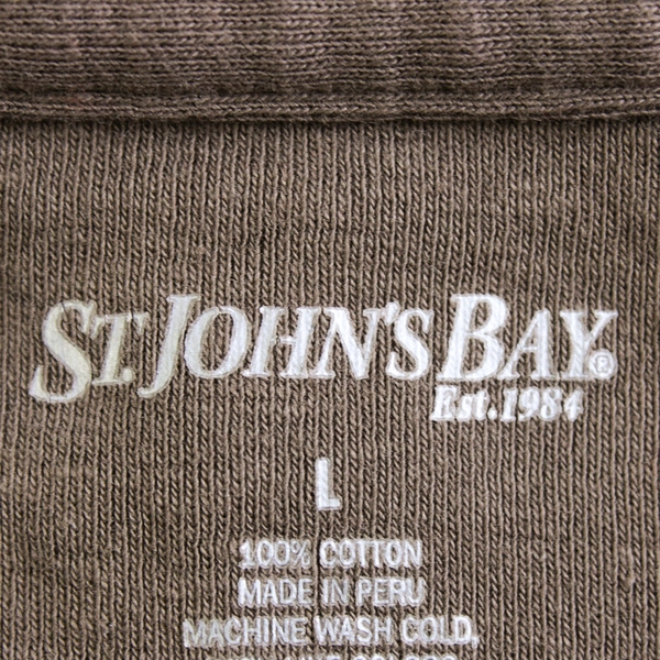 St. John's Bay Brown Metallic Rose Graphic Cotton T-Shirt Women's Large