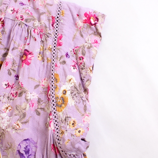 Buffalo by David Bitton Lavender Floral Print Blouse Women's XXL