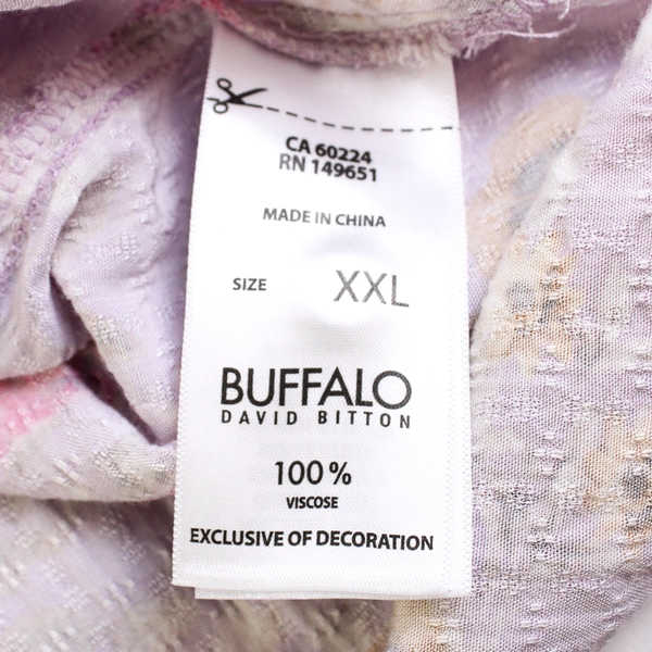Buffalo by David Bitton Lavender Floral Print Blouse Women's XXL