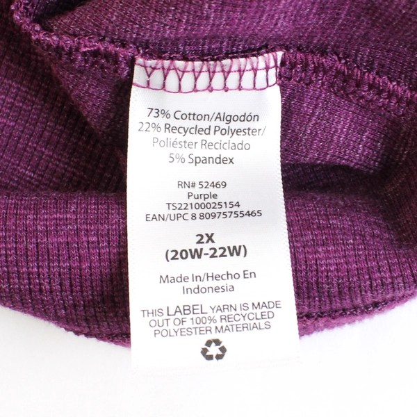 Terra & Sky Plum Purple Sleeveless Babydoll Top Women's Size 2X 20W-22W