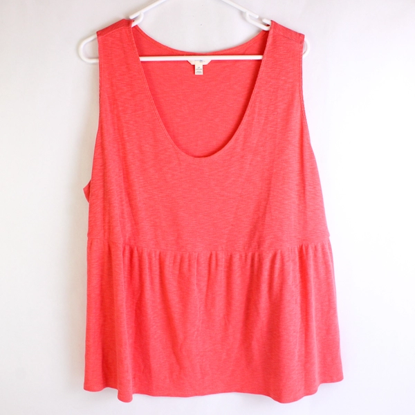 Terra & Sky Coral Pink Sleeveless Babydoll Top Women's Size 2X 20W-22W