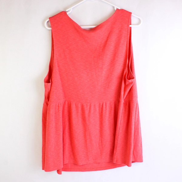 Terra & Sky Coral Pink Sleeveless Babydoll Top Women's Size 2X 20W-22W