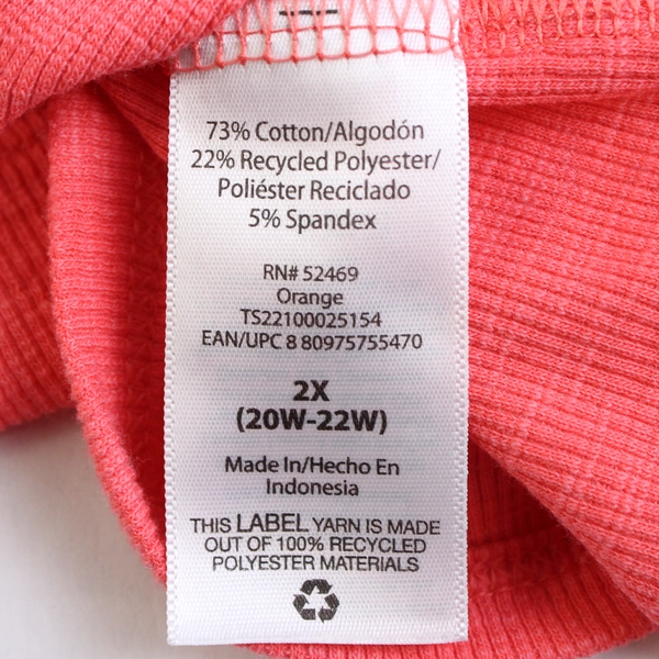 Terra & Sky Coral Pink Sleeveless Babydoll Top Women's Size 2X 20W-22W