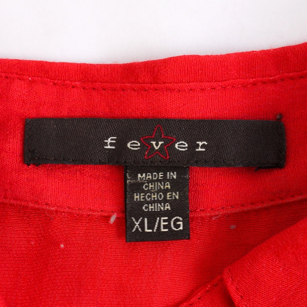 Fever Sheer Red Sleeveless Button-Up Blouse Women's Size XL