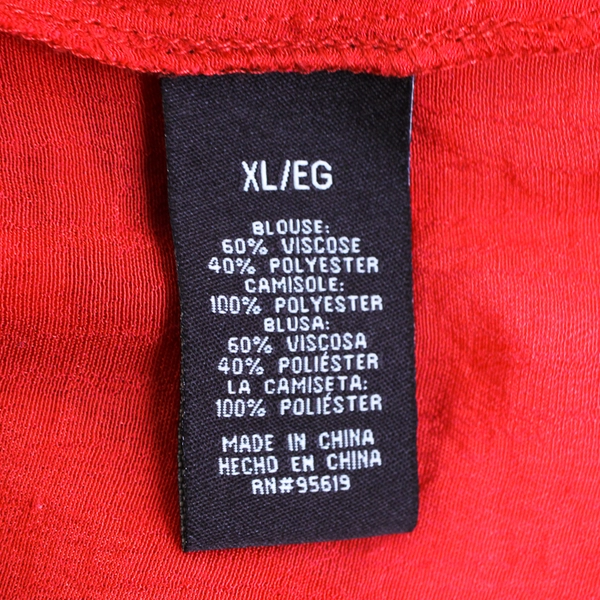 Fever Sheer Red Sleeveless Button-Up Blouse Women's Size XL