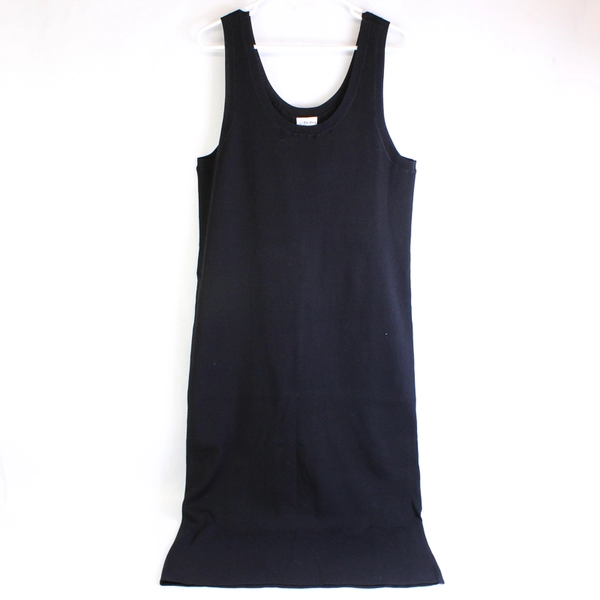 The Drop Women's Ribbed Knit Sleeveless Slit Hem Bodycon Dress Black Size 2XL