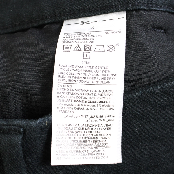 Old Navy Women's High Rise Pixie Pants Black Stretch Secret-Smooth Pocket Size 6