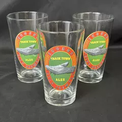 Set Of 3 Eugene City Brewery Track Town Ales Glasses 6 Inch