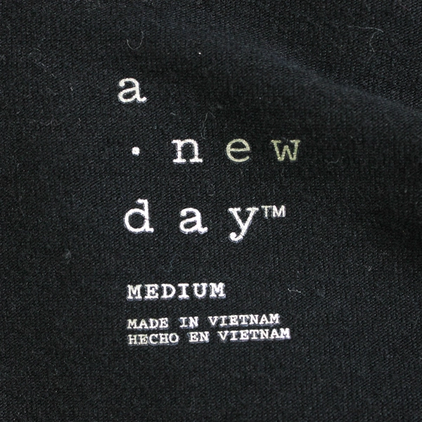 A New Day Women's Black Knee Length Dress Sleeveless Round Neck Size M