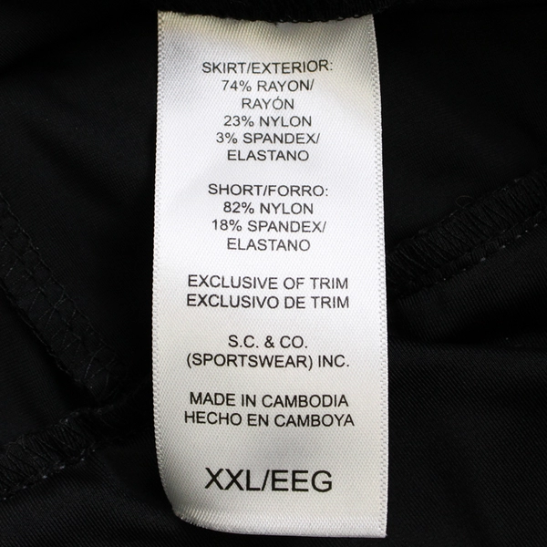 S.C. & Co Women's Black & White Mini Skirt Size XXL Pockets Logo Built-In Shorts