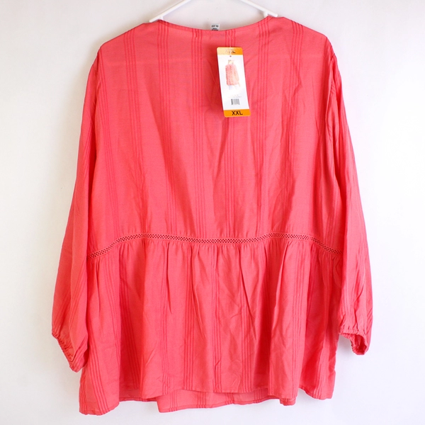 Fever Pink 3/4 Sleeve Blouse Women's Size XXL Stylish Top