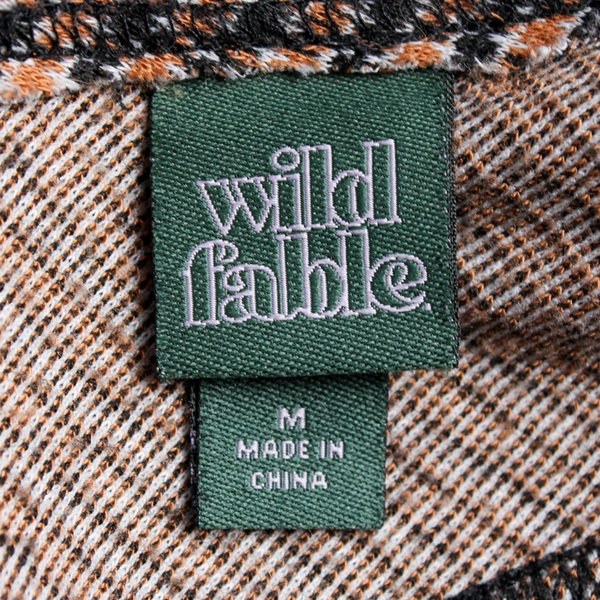 Wild Fable Women's Jumpsuit Brown Plaid V-neck Zip Sleeveless Size M w/ Pockets