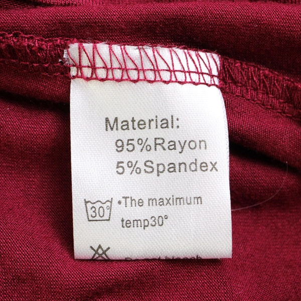 Bishuige V-Neck Red Short Sleeve T-Shirt Loose Fit Women's Size XL