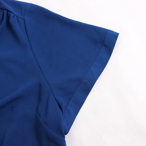 Evri Women's Size 2X Blue Half Button Up Short Sleeve T-Shirt