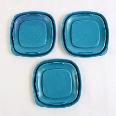 Lot of 3 Rubbermaid Easy Find Blue Replacement Food Container Lids 7J58 4.5"